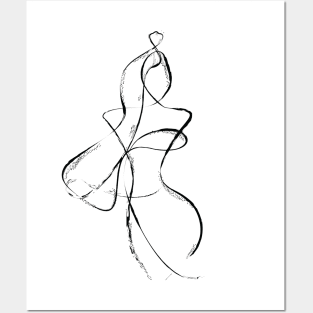 Abstract Woman One Line Art Posters and Art
